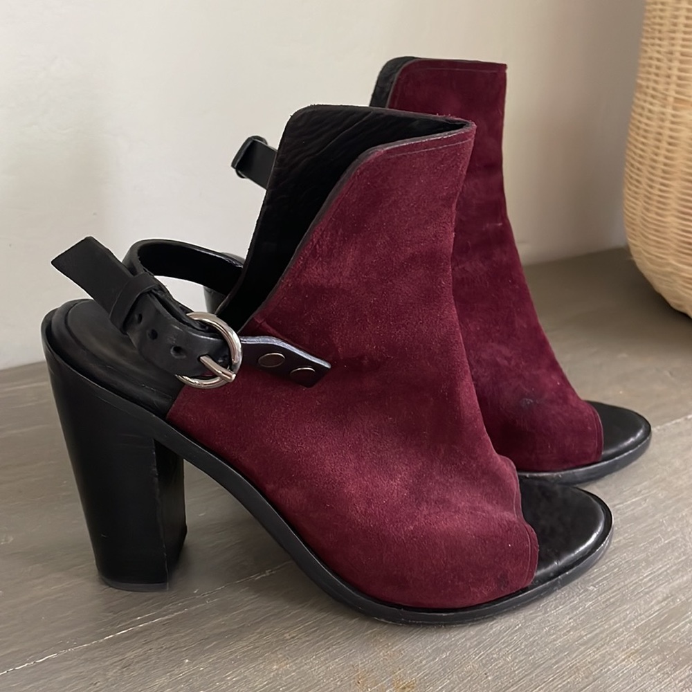 Rag and bone burgundy black block mules